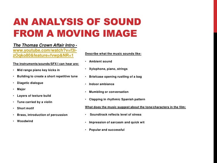Understanding the Elements of Sound and Moving Image