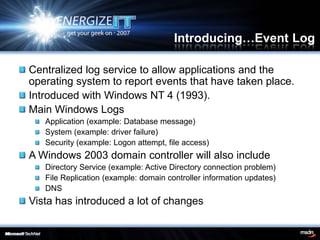 Understanding the Event Log | PDF