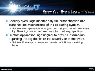 Understanding the Event Log | PDF