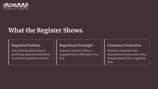 Understanding the FCA Register: A Guide for Regulated Firms | PDF