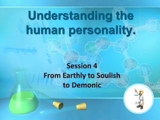 Understanding the
human personality.

        Session 4
  From Earthly to Soulish
       to Demonic
 