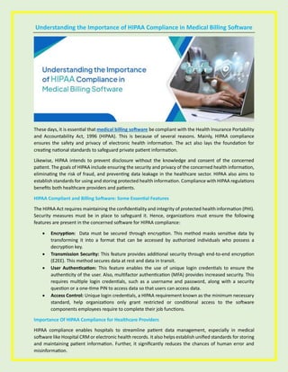 Understanding the Importance of HIPAA Compliance in Medical Billing ...