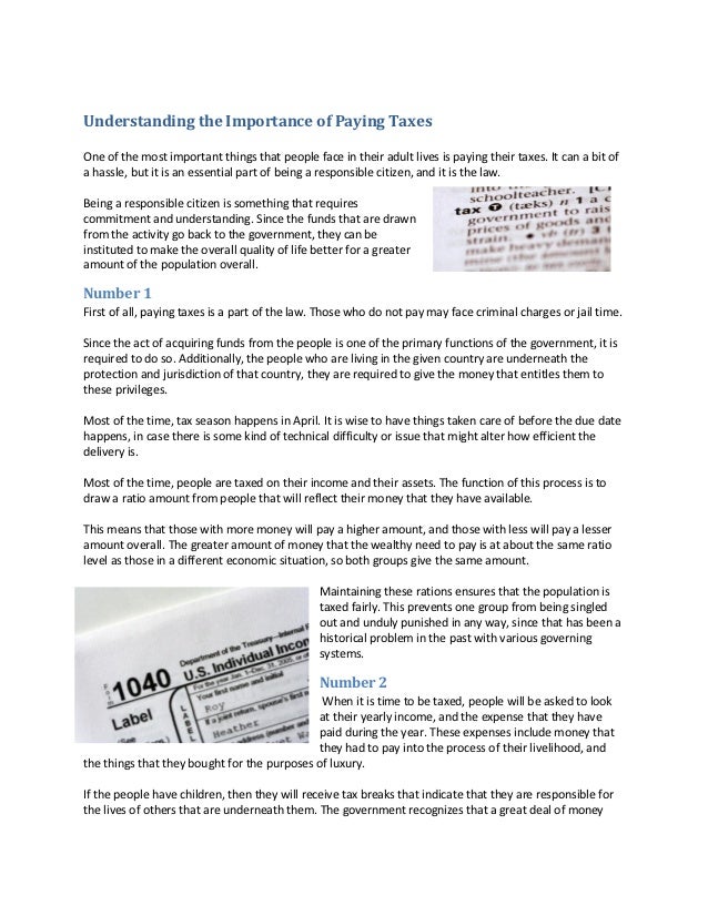 Importance of taxation Importance of taxation