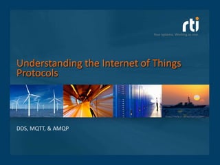 Your systems. Working as one.Your systems. Working as one.
Understanding the Internet of Things
Protocols
DDS, MQTT, & AMQP
 