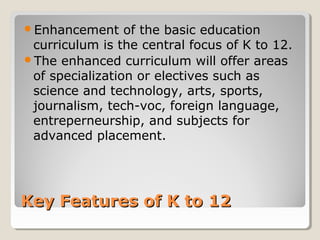 Understanding the k 12 basic education program | PPT
