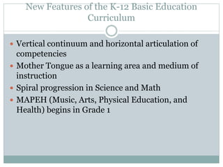 Understanding the k 12 basic education program updated 042312 | PPTX