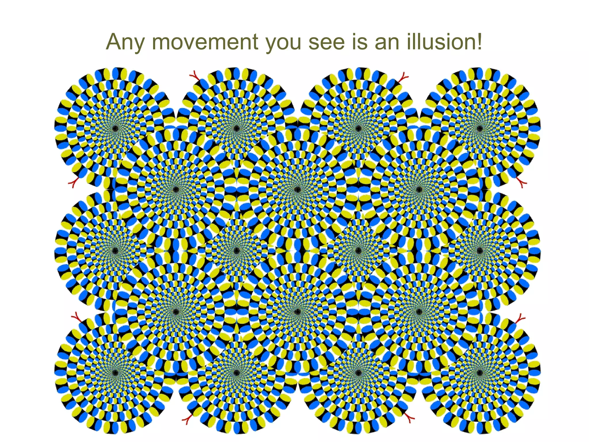 Any movement you see is an illusion!
 