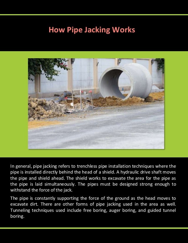 Understanding the Process of Pipe Jacking