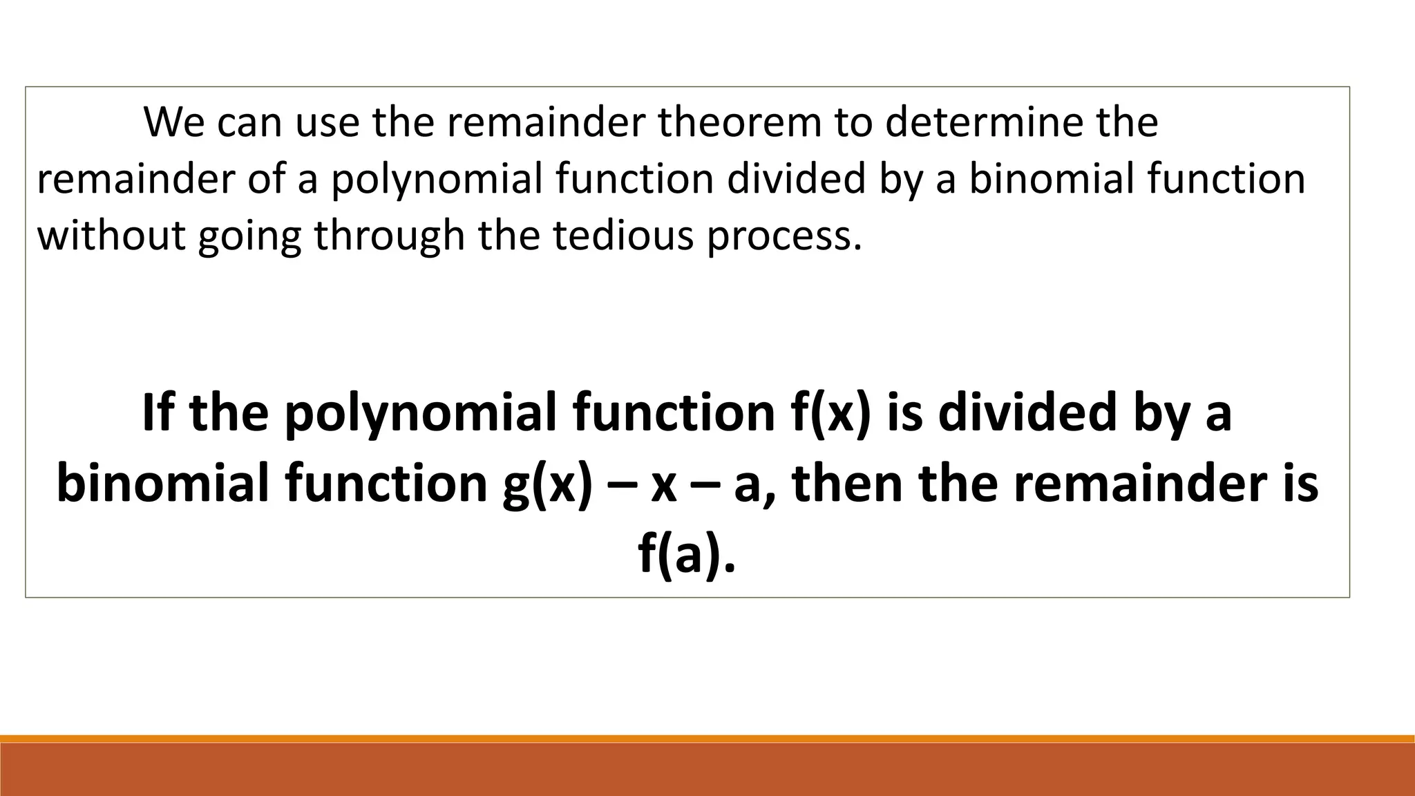 Understanding the remainder theorem