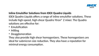 Understanding the Role of Inline Emulsifiers in Creating Submicron ...