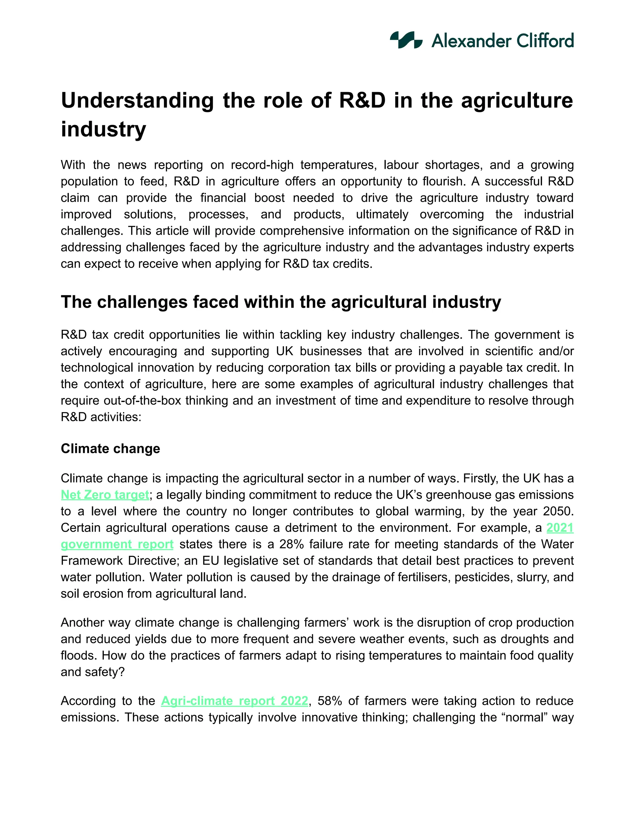 Understanding the role of R&D in agriculture industry | PDF