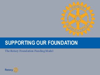 SUPPORTING OUR FOUNDATION
The Rotary Foundation Funding Model
 