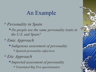 Etic Example Understanding the self-culture | PPT