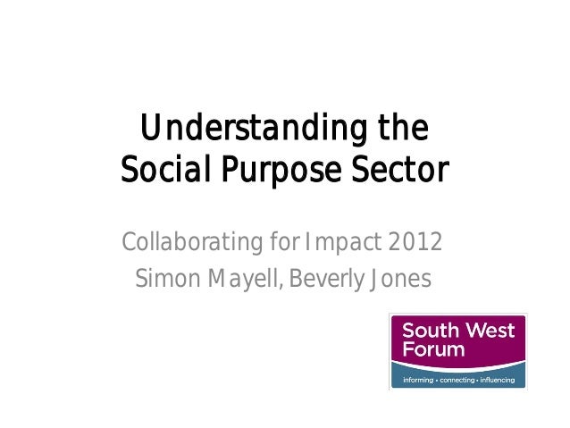 Understanding the social purpose sector Understanding the social purpose sector