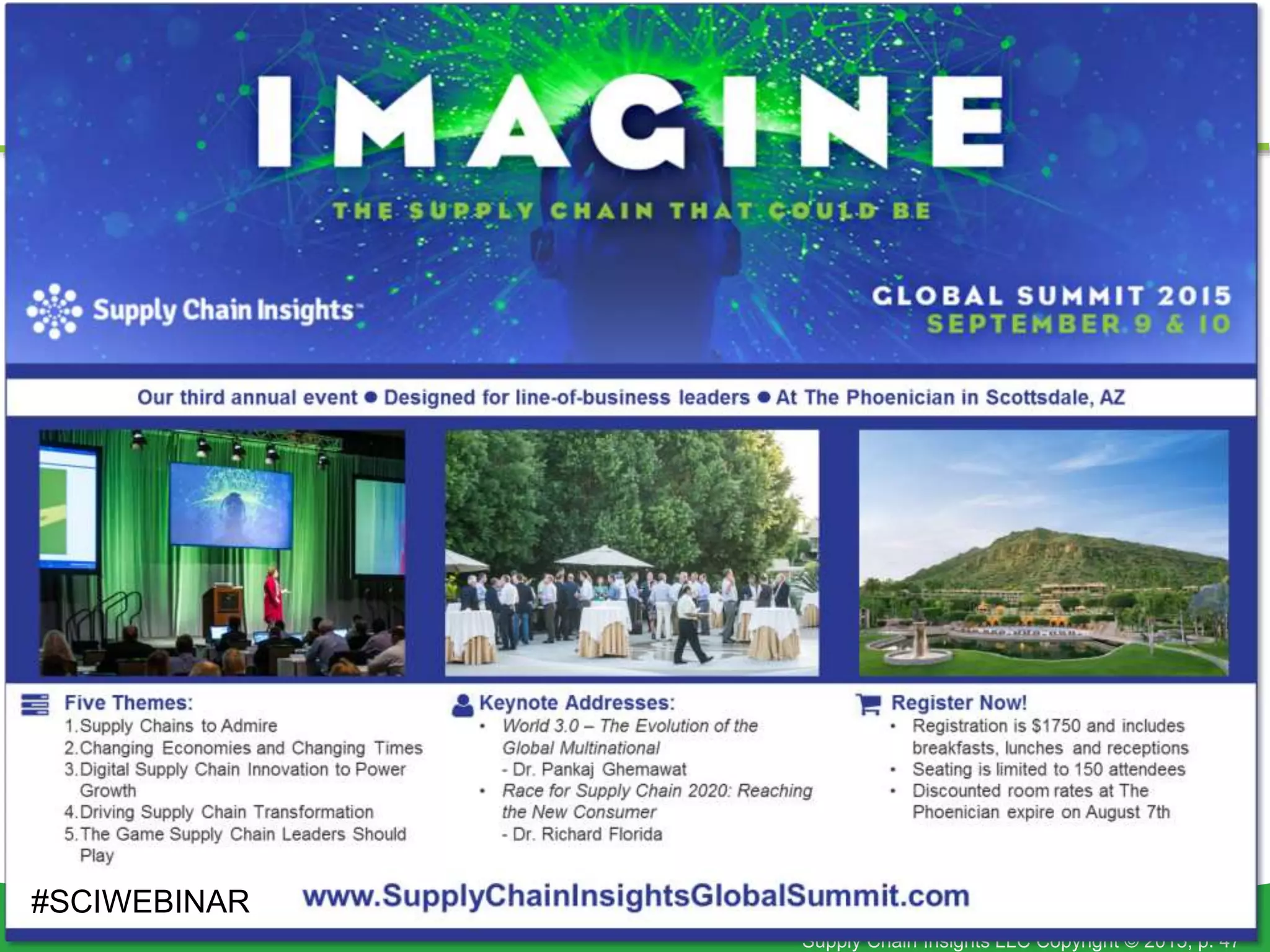 Supply Chain Insights LLC Copyright © 2015, p. 47
#SCIWEBINAR
 