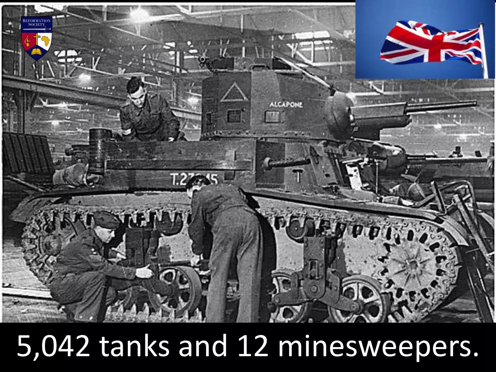 5,042 tanks and 12 minesweepers.
 
