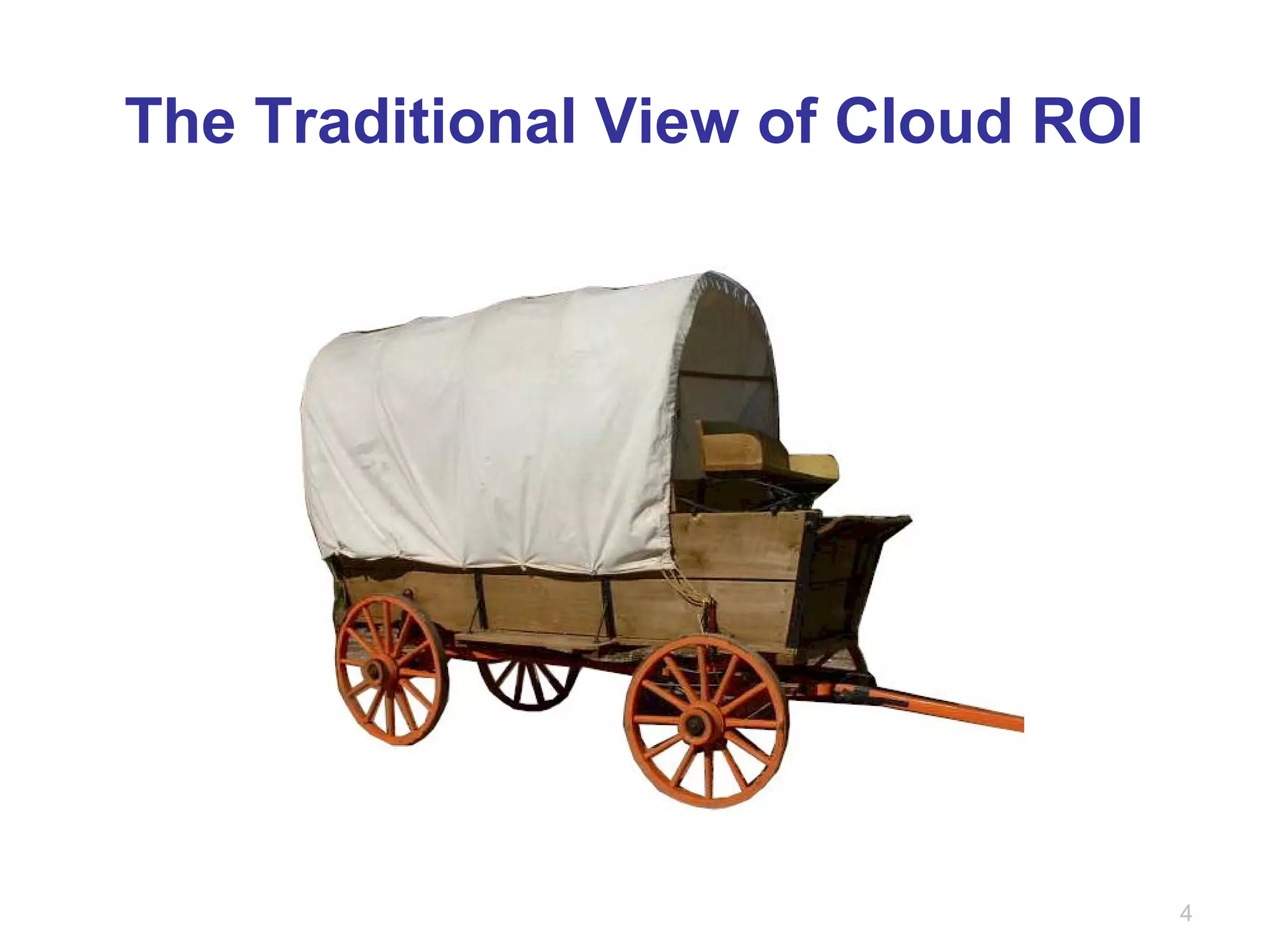 The Traditional View of Cloud ROI
4
 