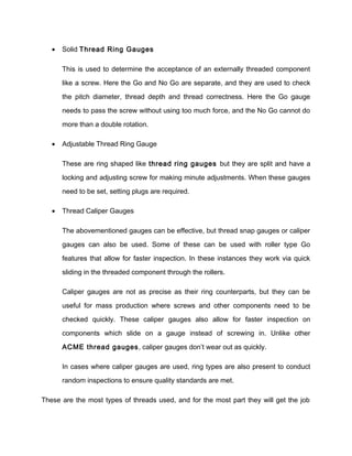 Understanding thread gauges | DOC