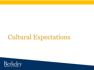 Cultural Expectations
 