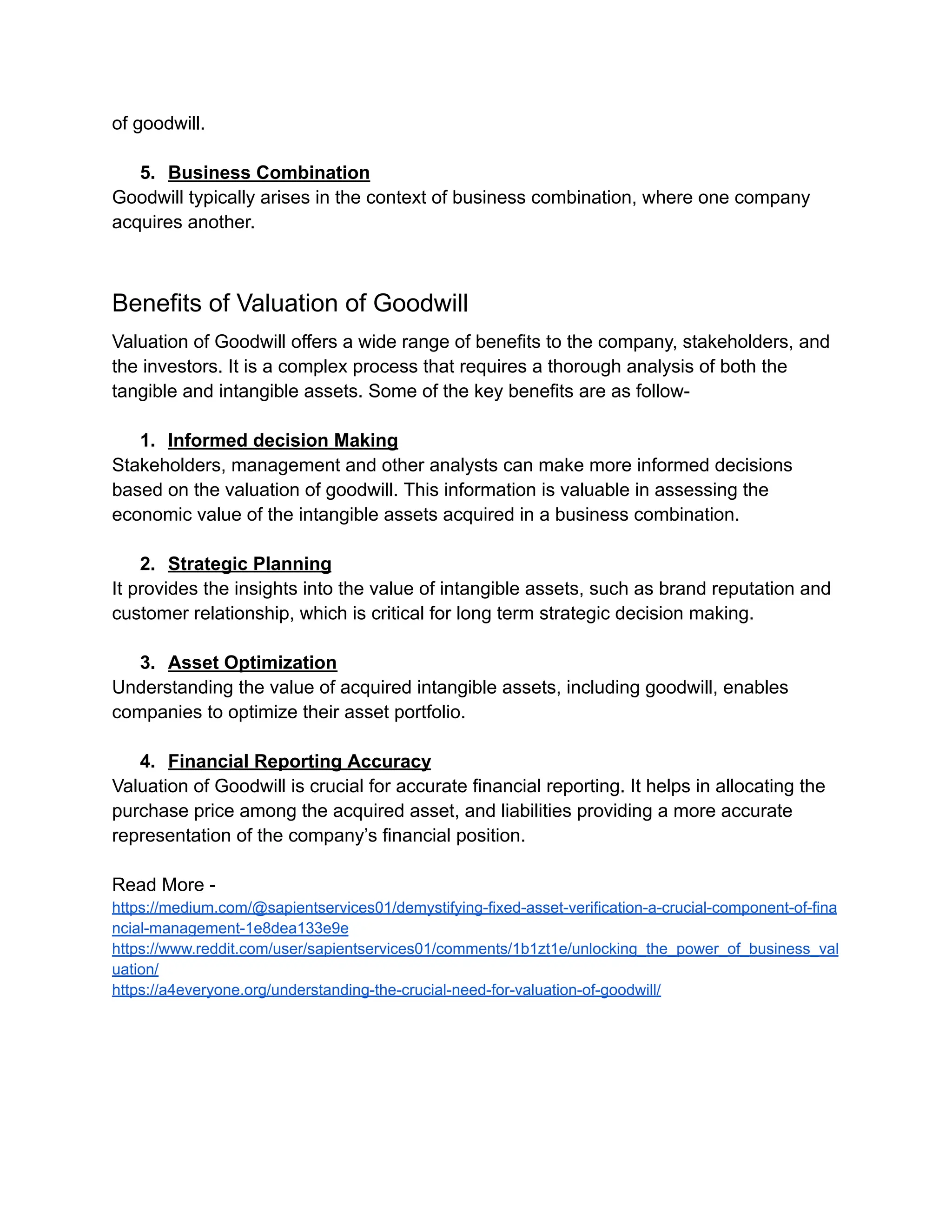 Understanding Valuation of Goodwill. pdf | PDF
