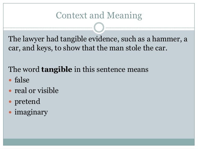 Understanding vocabulary from context