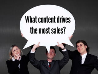 What content drives
 the most sales?
 