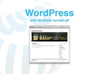 WordPress
with Multisite turned off
 