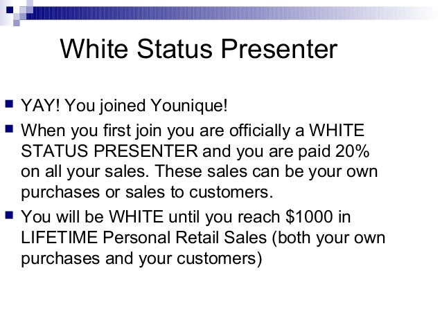 understanding youniques compensation plan white status