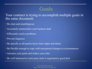 Contract Goal Posts Understanding your contracts | PPTX