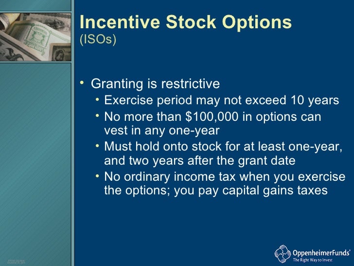 stock options capital gains tax