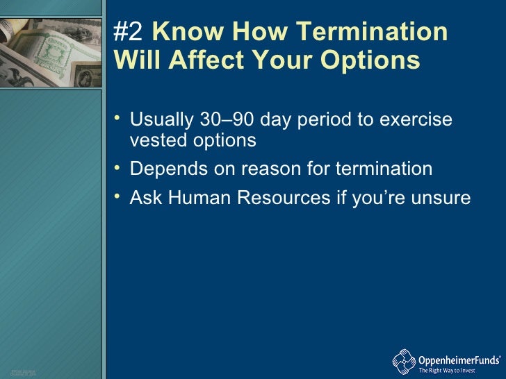 Stock options when terminated