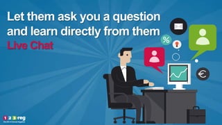 Let them ask you a question
and learn directly from them
Live Chat
 