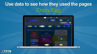 Use data to see how they used the pages
Crazy Egg
Add screen grab here
 