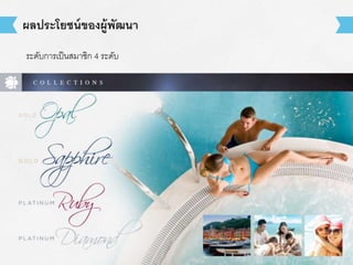 ผลประโยชน์ของผู้พัฒนา 
ระดับการเป็นสมาชิก 4 ระดับ 
 