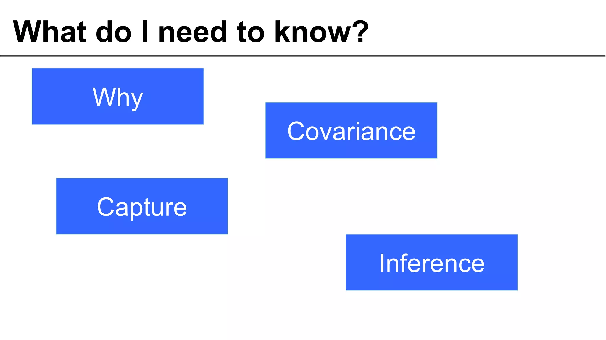 What do I need to know?
Why

Covariance
Capture
Inference
© OCTO 2011

15

 