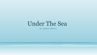Under The Sea
By: Matthew Sullivan

 