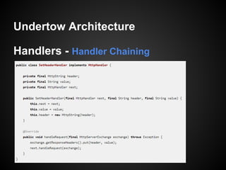 Undertow Architecture
Handlers - Handler Chaining