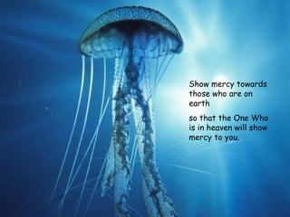 Show mercy towards those who are on earth so that the One Who is in heaven will show mercy to you. 