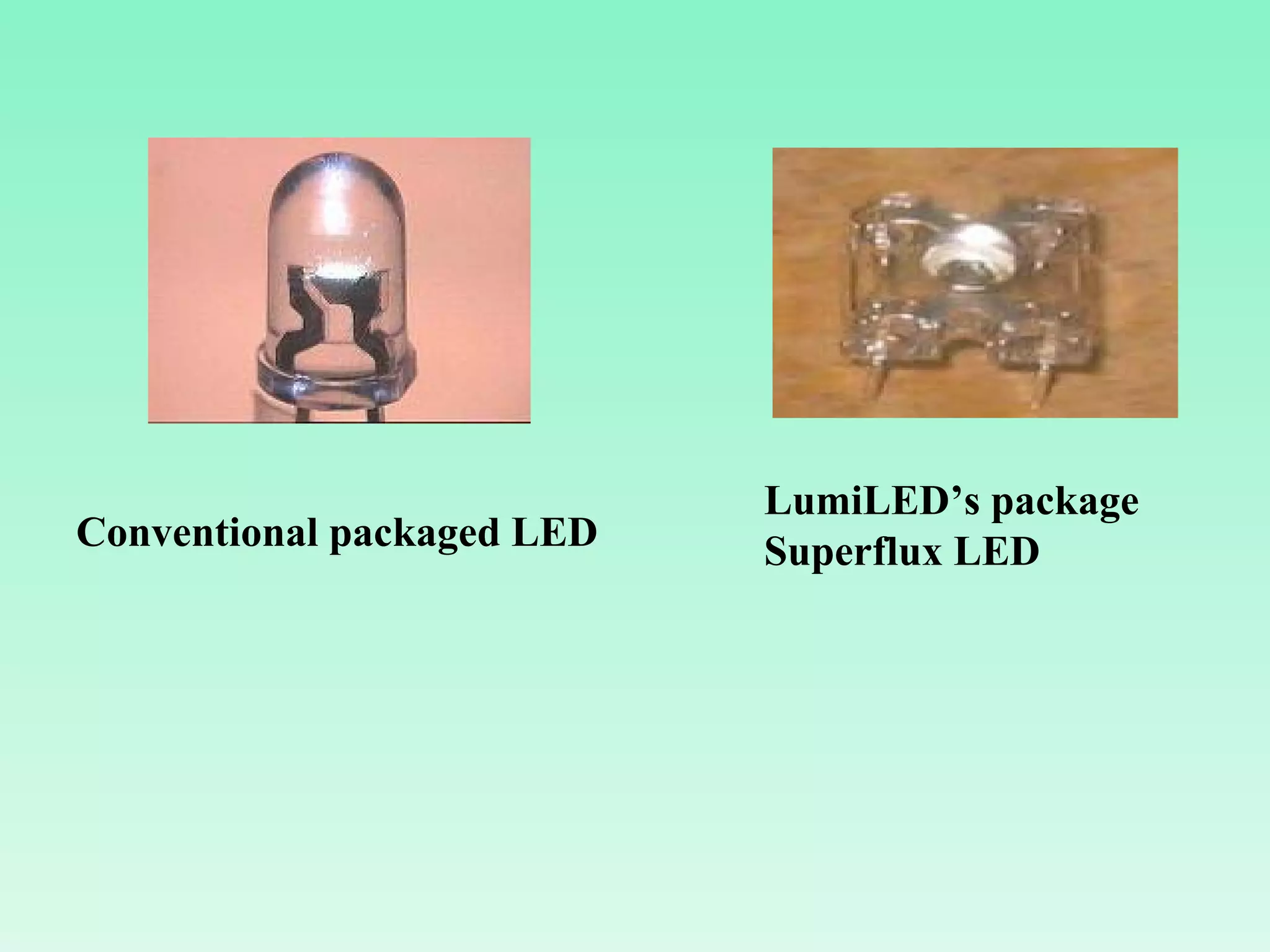 Conventional packaged LED LumiLED’s package Superflux LED 