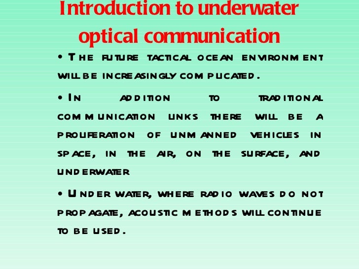 Under water communication ppt