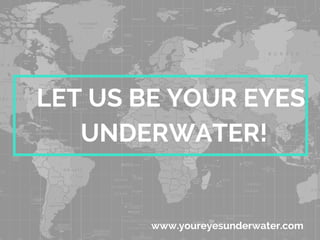 LET US BE YOUR EYES
 UNDERWATER!
www.youreyesunderwater.com
 