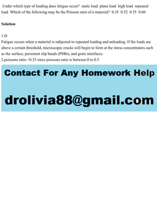 Under which type of loading does fatigue occur static load plane l.pdf