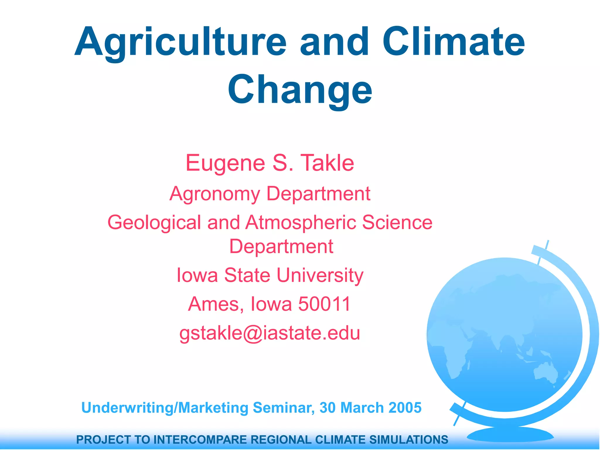 Agriculture and Climate Change | PPT