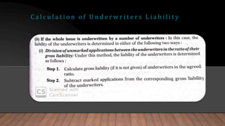 C a l c u l a t i o n o f U n d e r w r i t e r s L i a b i l i t y
 