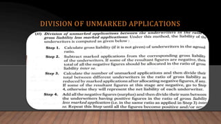 DIVISION OF UNMARKED APPLICATIONS
 