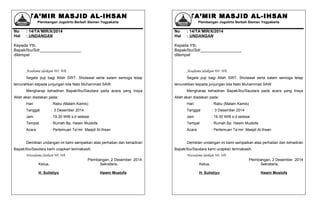 Contoh undangan hemat takmir masjid | PPT