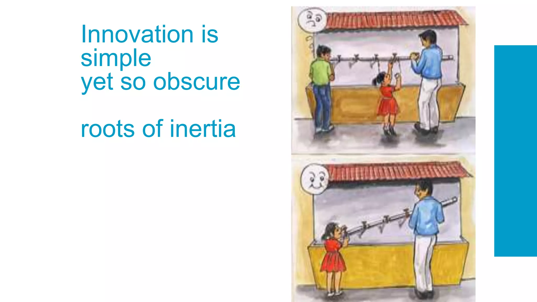 Innovation is
simple
yet so obscure
roots of inertia
 