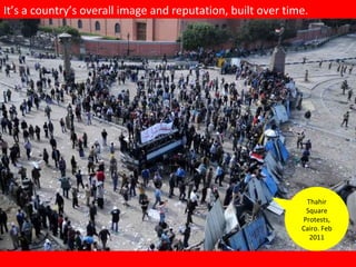 Thahir Square Protests, Cairo. Feb 2011 It’s a country’s overall image and reputation, built over time.  