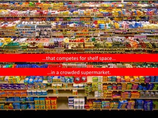 … that competes for shelf space… … in a crowded supermarket. 