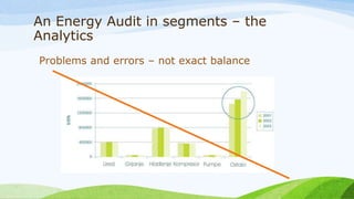 An Energy Audit in segments – the
Analytics
Problems and errors – not exact balance
 